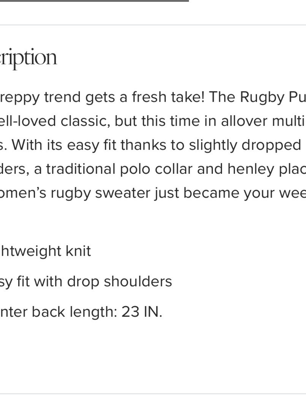 Cabi Rugby Pullover Size M - Picture 5 of 5